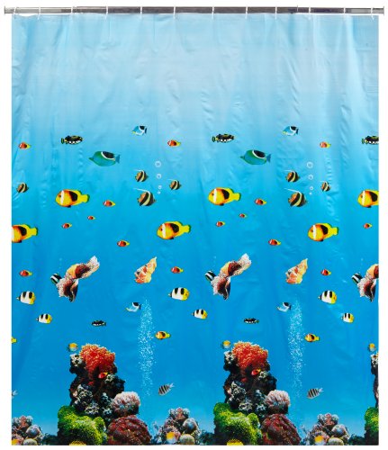 WENKO 19122100 Duschvorhang Ocean - Kunststofffilm, 180 x 200 cm