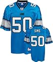 Ernie Sims Jersey: Reebok Blue Replica #50 Detroit Lions Jersey