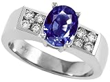 1.55 cts Genuine Iolite and Diamond Ring - 14kt White or Yellow Gold FREE GIFT BAG!