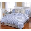 Cabana Blue Striped Luxury Duvet Comforter Cover 7 Piece Bedding Set King Size