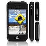 yooZoo Silicone Skin Case for Apple iPhone (1G) 8GB and 16GB, with Screen Protector - Midnight Black