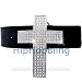Quadruple Cross Iced Out Silver Hip Hop Belt Buckle