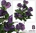 Eight 10" Pansy Artificial Silk Flower Bushes for Home Decoration