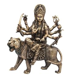 Metal Sculpture Goddess Durga 8 inches