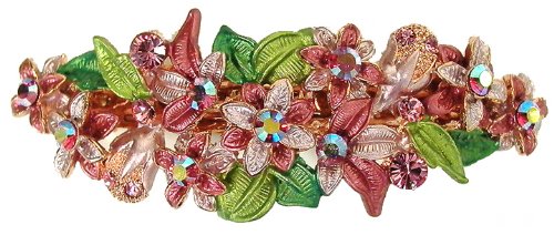 Crystal Flower Barrette with French Clip Clasp YY86800-1