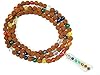 Rudraksha Prayer Mala Seven Chakra Stone Healing Jewelry 108+1 Beads with Om Pendant