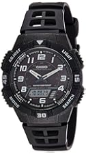 Casio Men's AQS800W-1BV Black Resin Quartz Watch with Black Dial