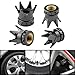 4pcs Black 8mm Crown Tire Wheel Air Valve Stem Cap for Car Truck ATV UTV Hot Rod