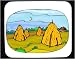 Decorated Mouse Pad with farm, haystacks, farmland