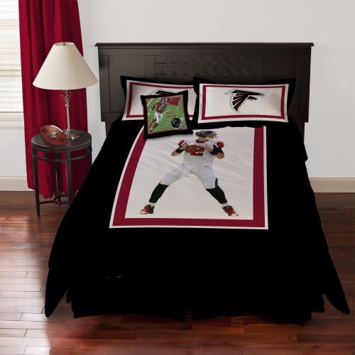 NFL Biggshots Bedding - Atlanta Falcons Matt Ryan Comforter Set and Toss Pillow, Full