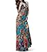 TOPTIE Summer Dress for Women, Flaming Peacock Feather Maxi Dress, Sleeveless Backless Red Long Dress