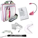 Amazon Kindle DX Travel Carrying Case Bag + Includes a 4-inch ebigvalue (TM) Determination Hand Strap + Includes a 3 in 1 Combo Home & Car Charger with USB Data Sync Cable + Screen Protector Guard + eBook Reader Light (Flexable neck, Dual LED)