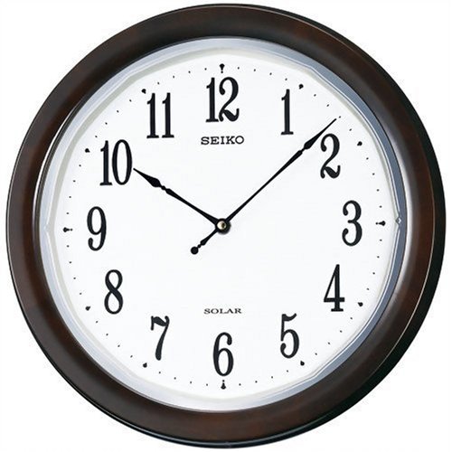 SEIKO CLOCK (セイコー クロック) 掛け時計 ソーラー 電波時計 薄型 木枠 SF504B 