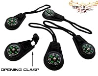 Type-III 5pc Liquid Filled Zipper Pull Compass Set for Paracord Projects or Bug-Out Bags by Type-III Products