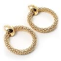 Gold Tone Large Mesh Hoop Earrings