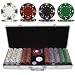 500 14g 3 COLOR A/K SUITED CLAY POKER CHIP SET W/ALUM CASE