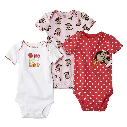 Newborn Girls' JUST ONE YOU Made by Carter s ® Monkey Flower 3pk Bodysuit Set 3M Newborn Girls' JUST ONE YOU Made by Carter s ® Monkey Flower 3pk Bodysuit Set 3M