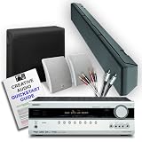 Onkyo TX-SR507 AV Receiver (Silver) + Q Acoustics Q-AV discrete speaker system (Black sub) + Creative Audio £150 cable bundle (see below for details) + Creative Audio Quickstart Guide. 2 Year Guarantee