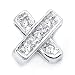 Sterling Silver Cubic Zirconia Rhodium Plated X Shape Pendant.