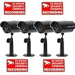 VideoSecu DIRB4 4 pack fake security cameras outdoor indoor CCTV bullet style dummy camera home security imitation cameras