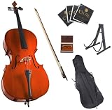 Cecilio 4/4 CCO-100 Student Cello Outfit with Soft Case, Bow, Rosin, Bridge, Strings and Stand
