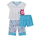 Infant Girls' Just One Year 3 - piece Floral PJ Set - White/Dark Blue