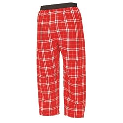 RedandWhitetartanplaidcheckflannelcottonpantsforlounging,sleep,sports.Unisexrelaxedfit,exposedelasticwaist