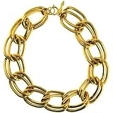 Hip Hop Rock Star Double Link Choker Necklace In Gold