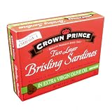 Crown Prince Brisling Sardines in Extra Virgin Olive Oil, 3.75-Ounce Cans (Pack of 12)