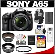 Sony Alpha SLT-A65 Translucent Mirror Technology Digital SLR Camera Body & 18-55mm Lens with 32GB Card + Battery + Filter + Sling Backpack + Telephoto & Wide-Angle Lens Kit