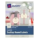 Avery Pearlized Scallop Round Labels, 2.5-Inch Diameter, Pack of 72  (8214)