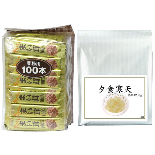 【まいたけ粉末スティック100P＋夕食寒天・徳用1200ｇ】　　　マイタケ　パウダー　寒天ダイエット