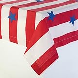 Sin in Linen Stars and Stripes Tablecloth, 60-Inch Round
