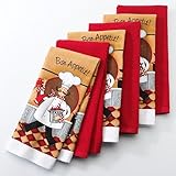 Big One 6 Pc Kitchen Towel Set Chef "Bon Appetit"