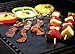 BBQ Grill Mat - Set of 3 Miracle Mats With Two FREE BONUS Items - Basting Brush & BBQ Recipes E-Book - Heavy Duty, Non-Stick, Easy Cleanup, Reusable & Dishwasher Safe - No Fall Through & No Flame Ups