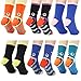 Angelina Monster-Heel Cotton Crew Socks, 6-Pair, Assorted Color Pack.