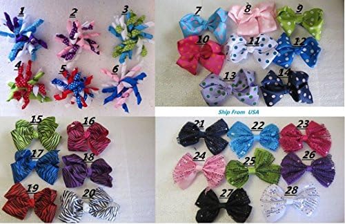 15 Pcs Girls Baby Toddler 4" Hair Bow Clips Hair Accessories 28 Colors