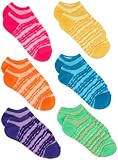 Jacques Moret Girls 7-16 Girls 6 Pack Tie Dye Stripe No Show Socks