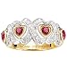 Engraved Hearts And Kisses Ruby And Diamond Ring Jewelry Gift For Her