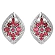 Superb Earrings With 2.40ctw Precious Stones - Genuine Diamonds and Tourmalines Beautifully Crafted in 14K White Gold. Total item weight 10.0g Length 22mm
