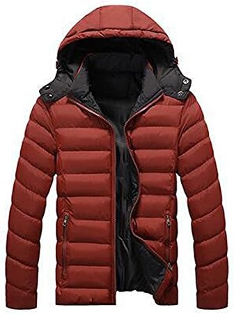 Fashion Men's Lightweight Cotton Padded Hooded Puffer Jacket Fleece Down Coat