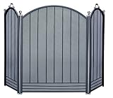 Outdoor Living : UniFlame 3 Fold Large Diameter Brushed Nickel And Black Screen W/ Gate