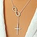1Pc Silver Women Retro Wedding Jewelry Alloy Crucifix Pendant Chain Necklace