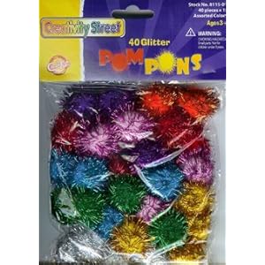 GLITTER POM PONS BAG OF 40 1
