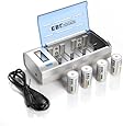 EBL 906 Battery Charger with 4-Piece 5000mAh C Rechargeable Batteries