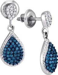 10KT White Gold 0.50 CTW-Diamond Micro-Pave Earring