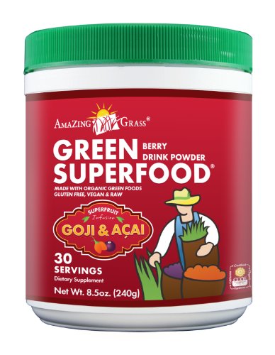 Amazing Grass Berry Flavor Drink Powder-30 Servings, Green SuperFood, 8.5-Ounce Container