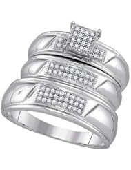 0.20CTW-DIA MICRO-PAVE TRIO SET