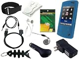 TPA- 11 Items Premium Accessory Combo for Sony Walkman NWZ- S540, NWZ- S544 , NWZ-S545 Series (includes: Universal Car Charger + Universal Wall Charger + usb data straight cable + Blue Silicone Skin Case + Adjustable Armbrand + Belt Clip + Screen Protector +3.5mm~3.5mm straight Auxiliary mp3 cable + White Stereo Headphone and Fishbone style Keychain)