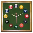 Square Oak Billiard Clock With Standard Green Mali Felt